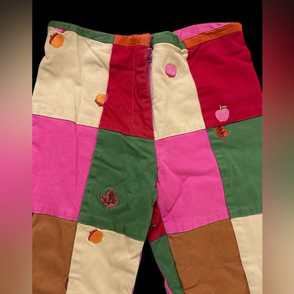 Lilly Pulitzer Multicolor Patchwork Kids embroidered acorn ladybug girls pants 4